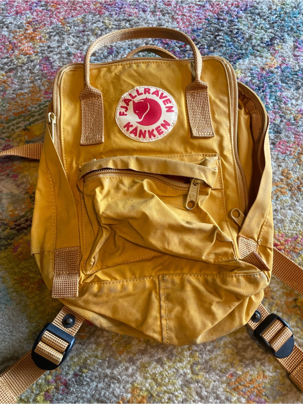 Fjallraven Kanken Backpack 13" Mustard Yellow Waxed Canvas Outdoors Utility bag